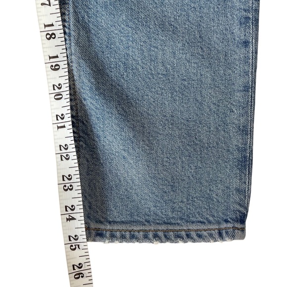 Agolde Riley High-Rise Distressed Straight Crop Jeans Stretch Button Fly NWT - Picture 12 of 16